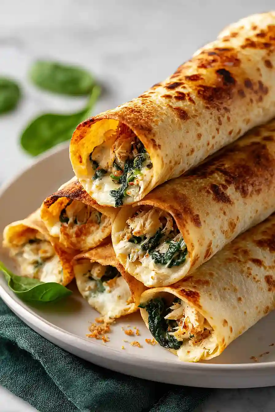 chicken flautas with spinach