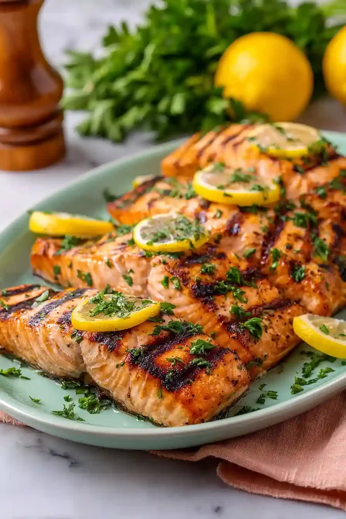 lemon garlic herb grilled salmon