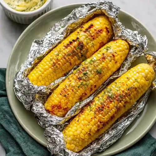 grilled corn on the cob in foil