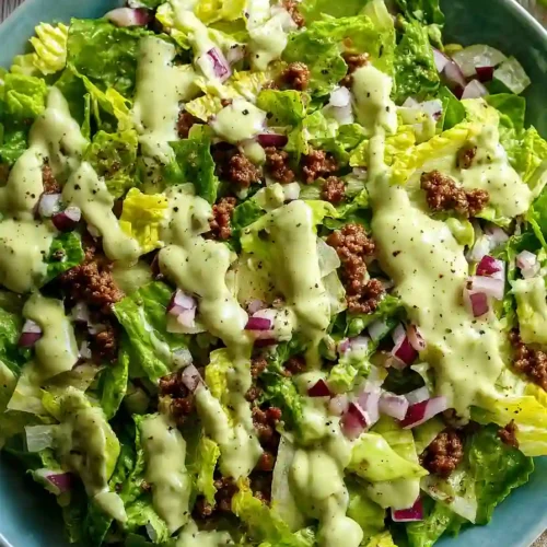 taco salad with avocado dressing