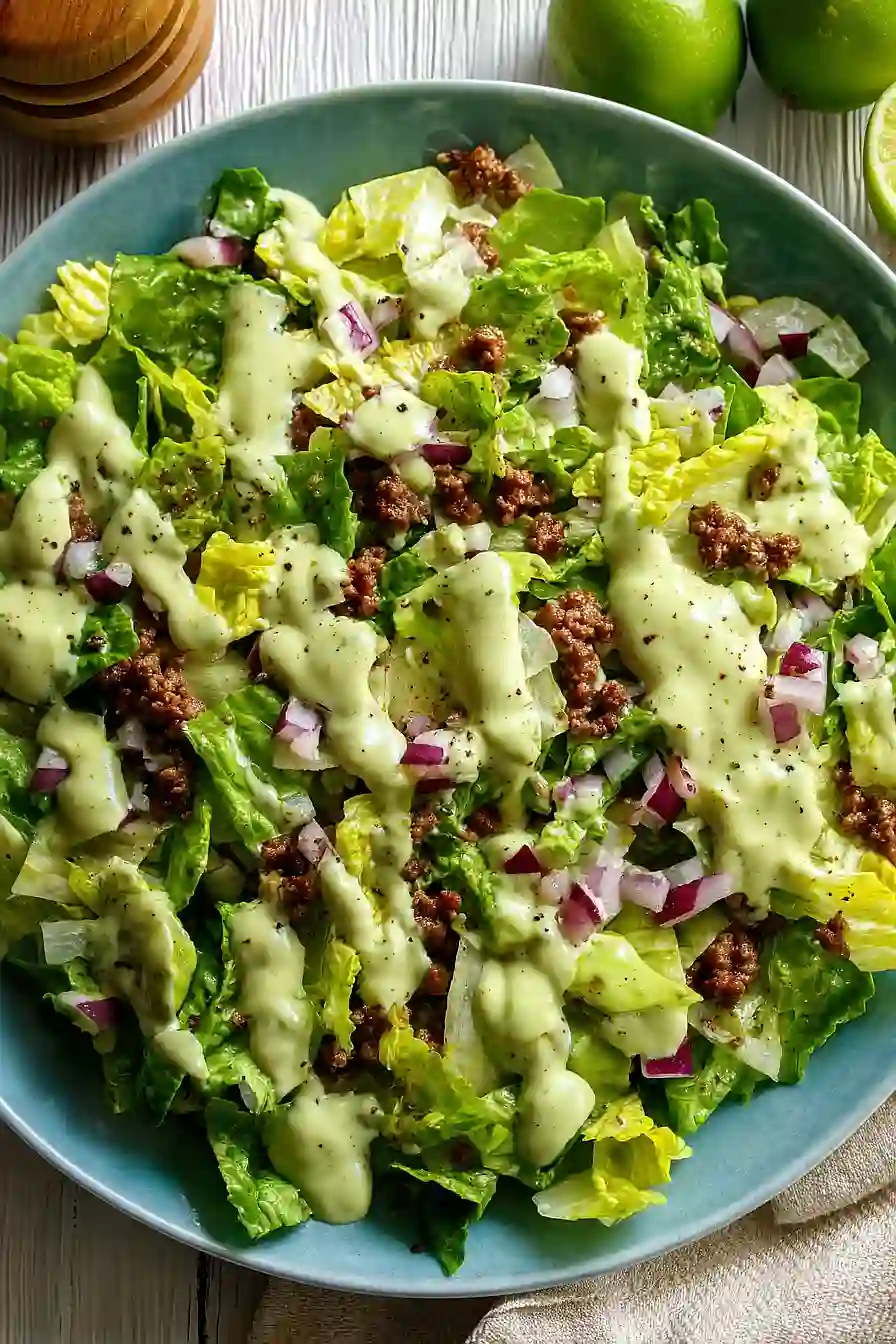 taco salad with avocado dressing