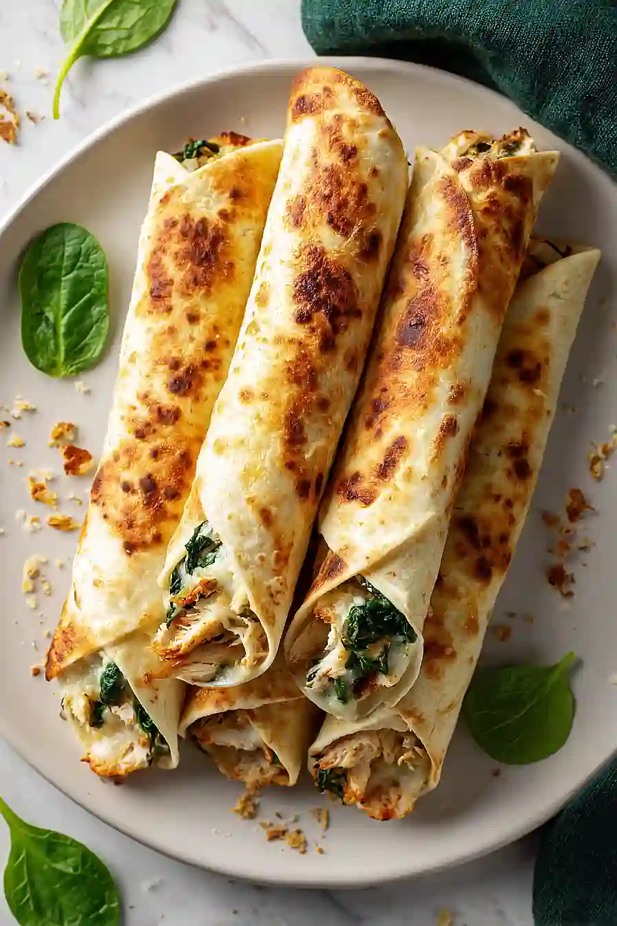 chicken flautas with spinach