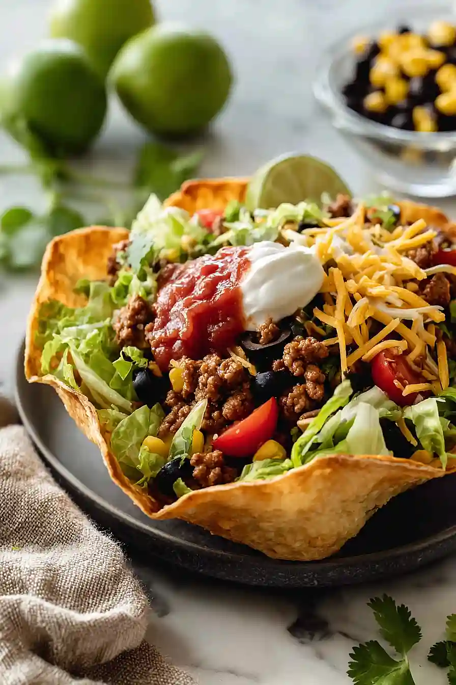taco salad with tortilla bowls