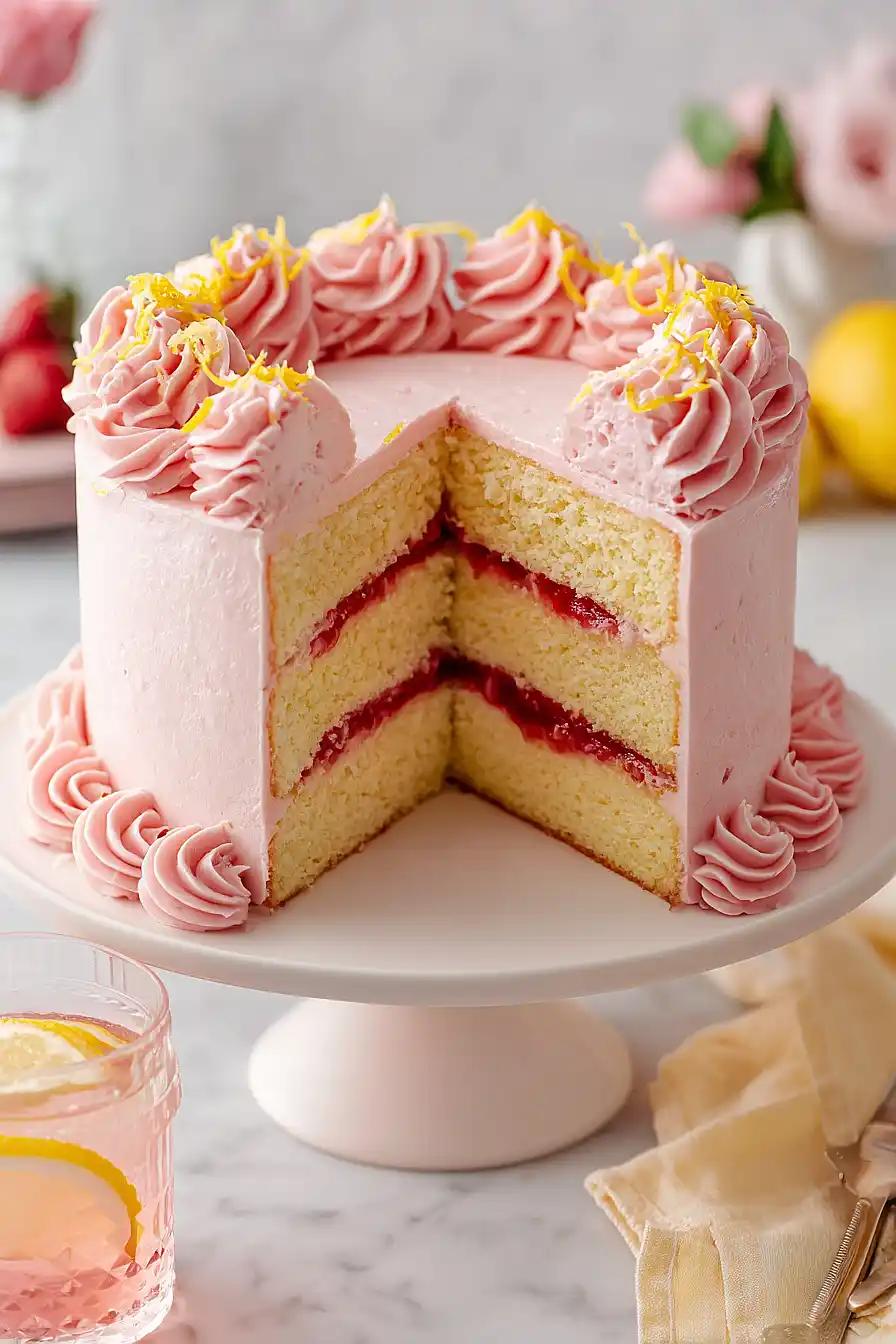 strawberry lemonade cake