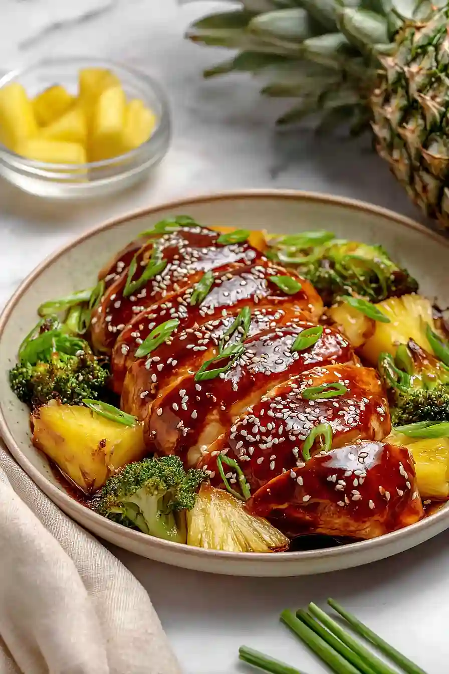 teriyaki chicken and pineapple foil packets