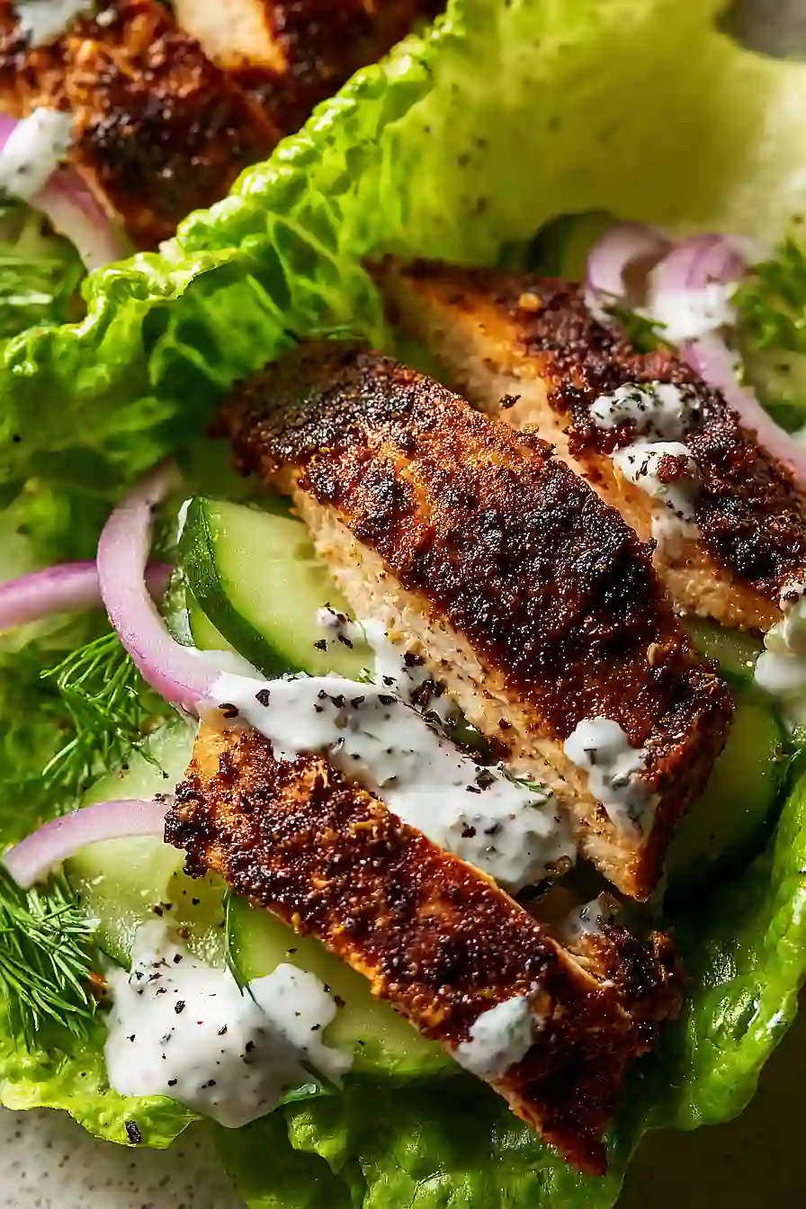 blackened chicken lettuce wraps
