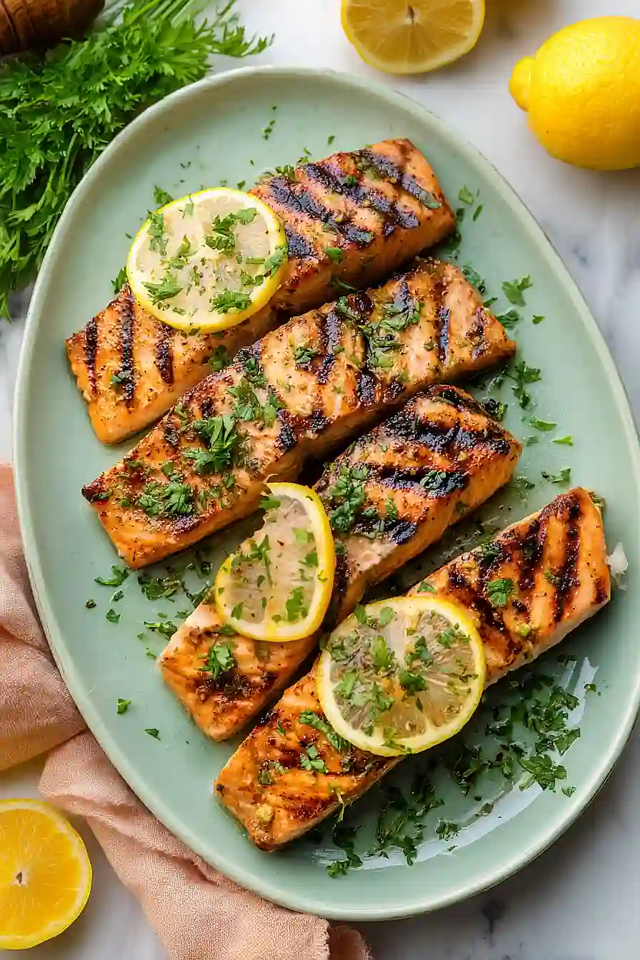 lemon garlic herb grilled salmon