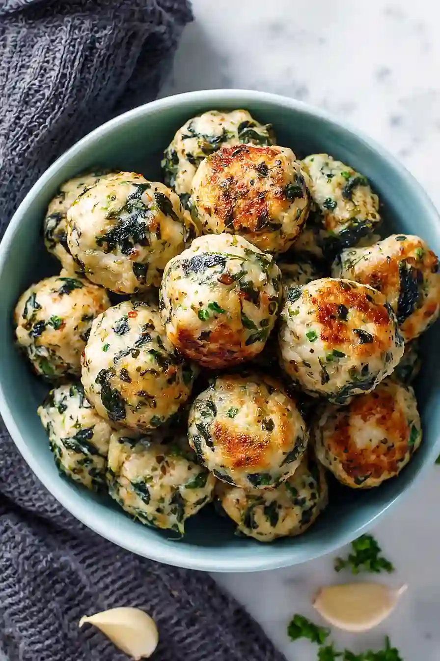chicken and spinach meatballs