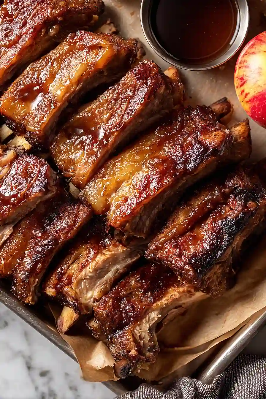 spare ribs with apple juice