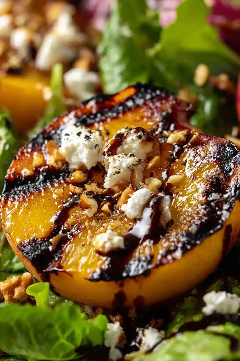 grilled peaches with goat cheese