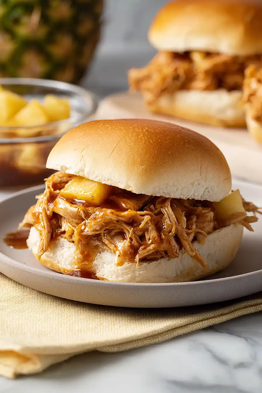 crockpot hawaiian chicken sandwiches
