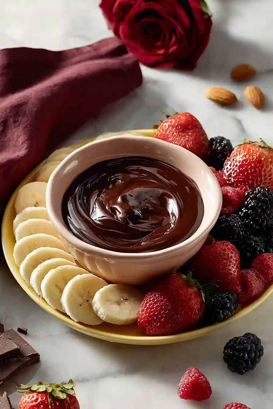 chocolate fondue with fresh fruit
