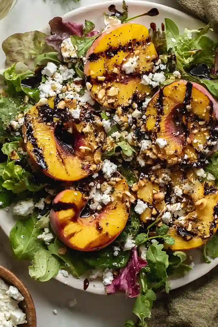 grilled peaches with goat cheese
