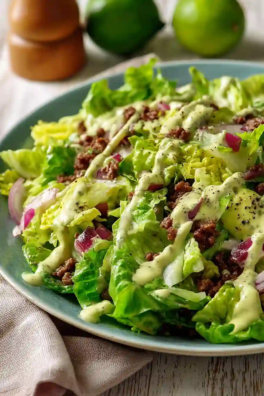 taco salad with avocado dressing
