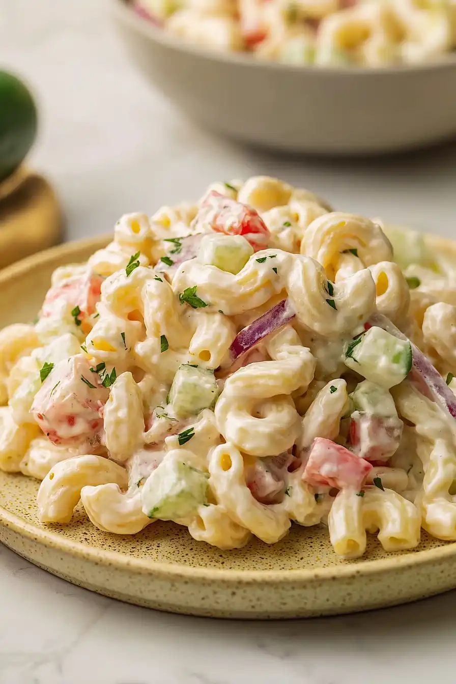 cucumber tomato macaroni salad
