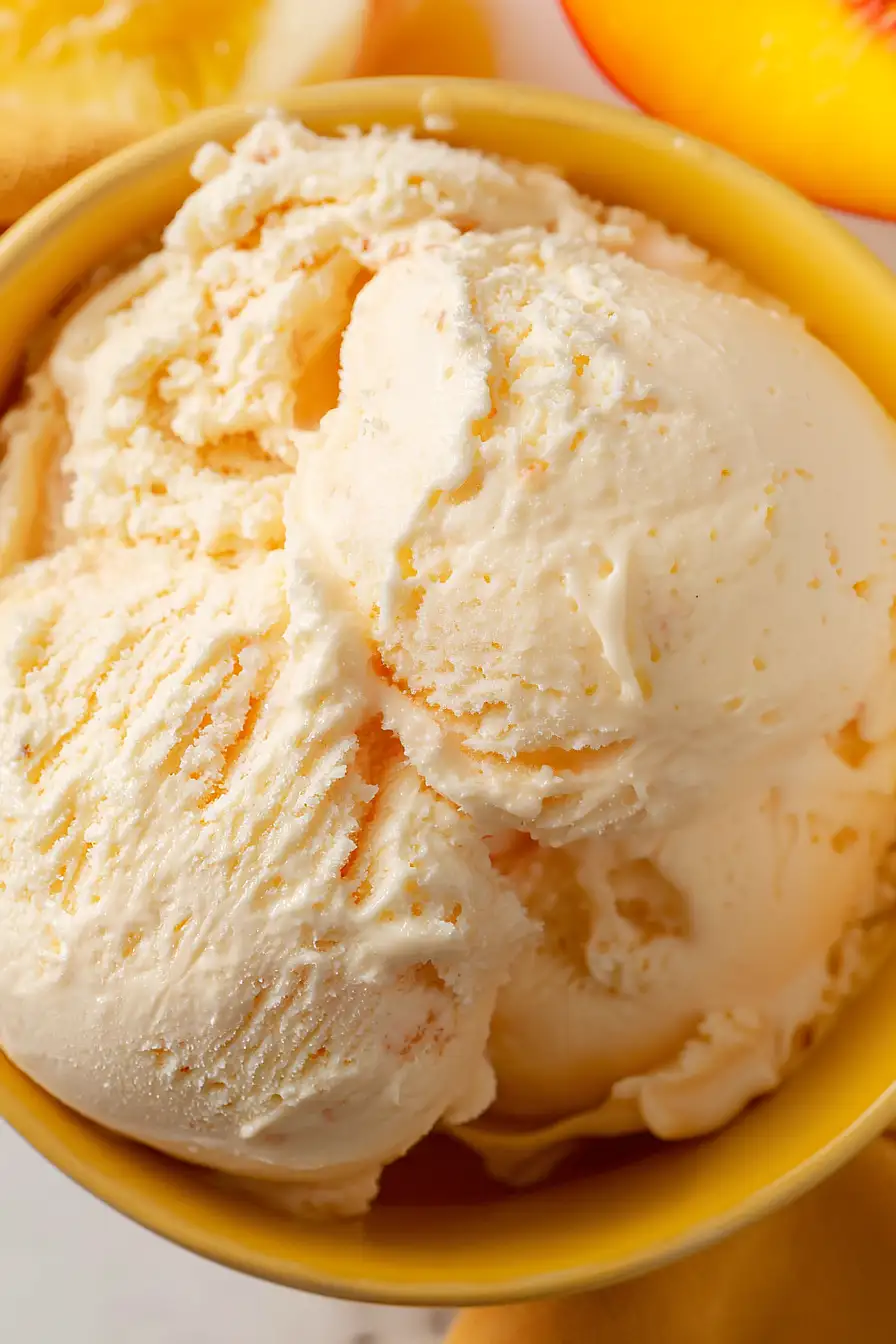 vegan peach ice cream