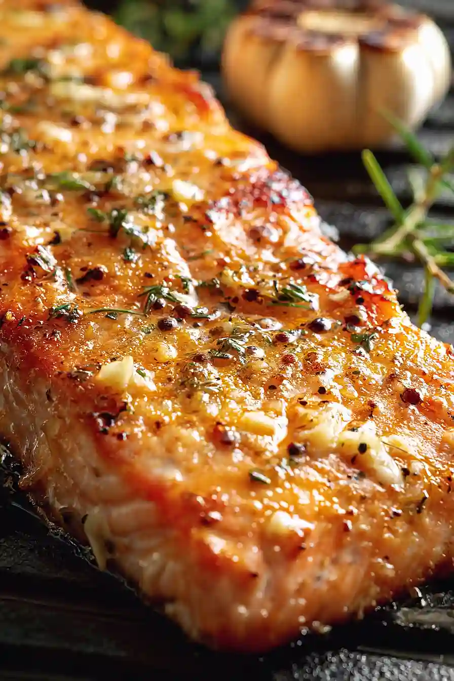 grilled salmon with garlic butter