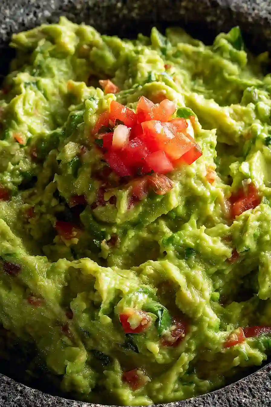 guacamole in a molcajete