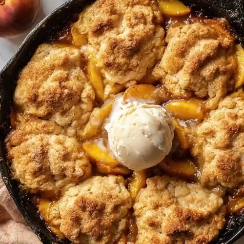 grilled peach cobbler
