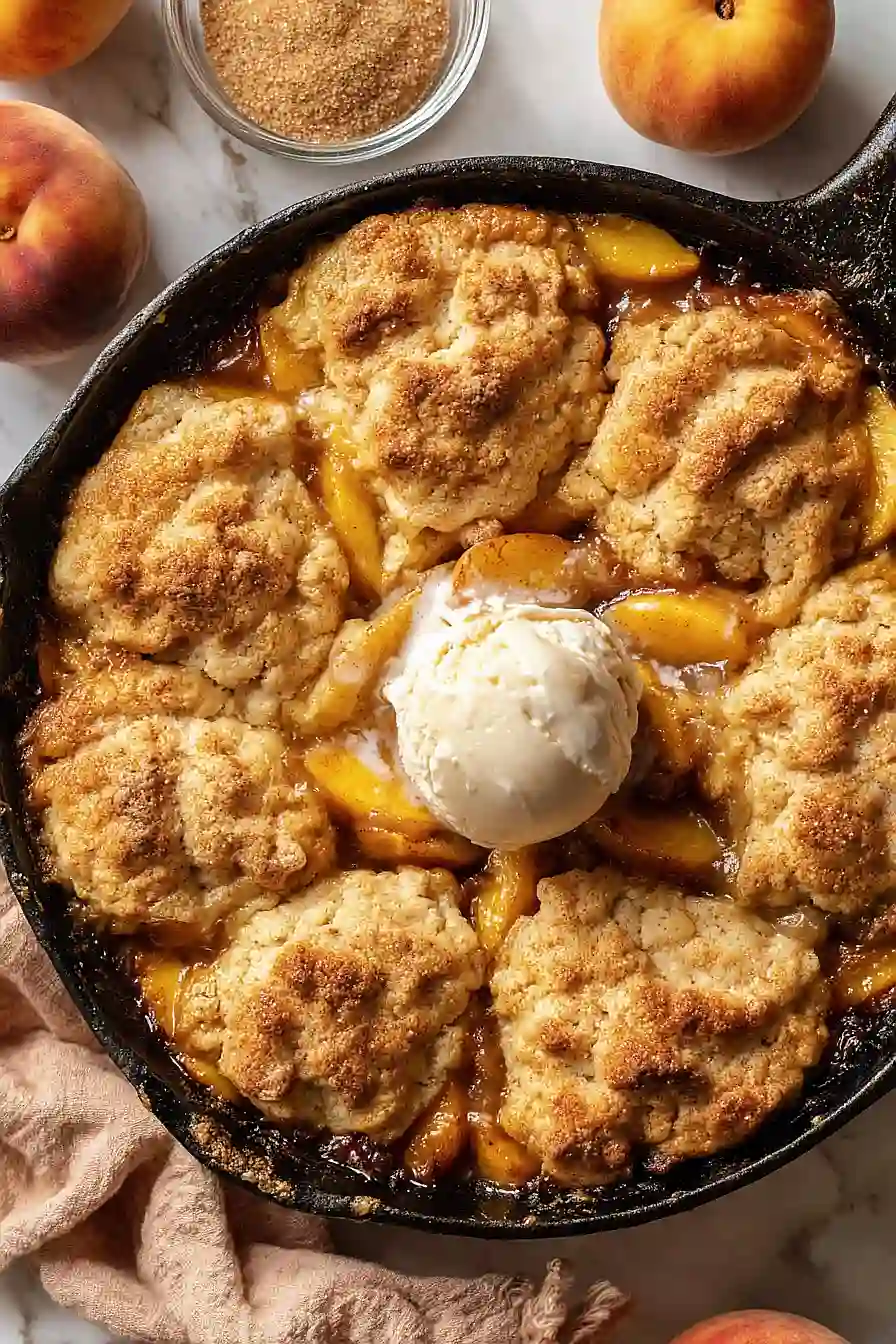 grilled peach cobbler