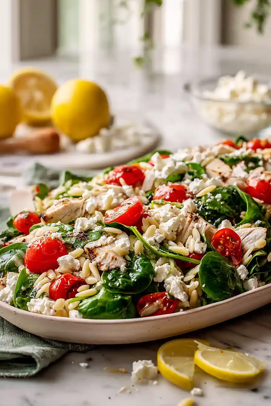 spinach salad with chicken and goat cheese