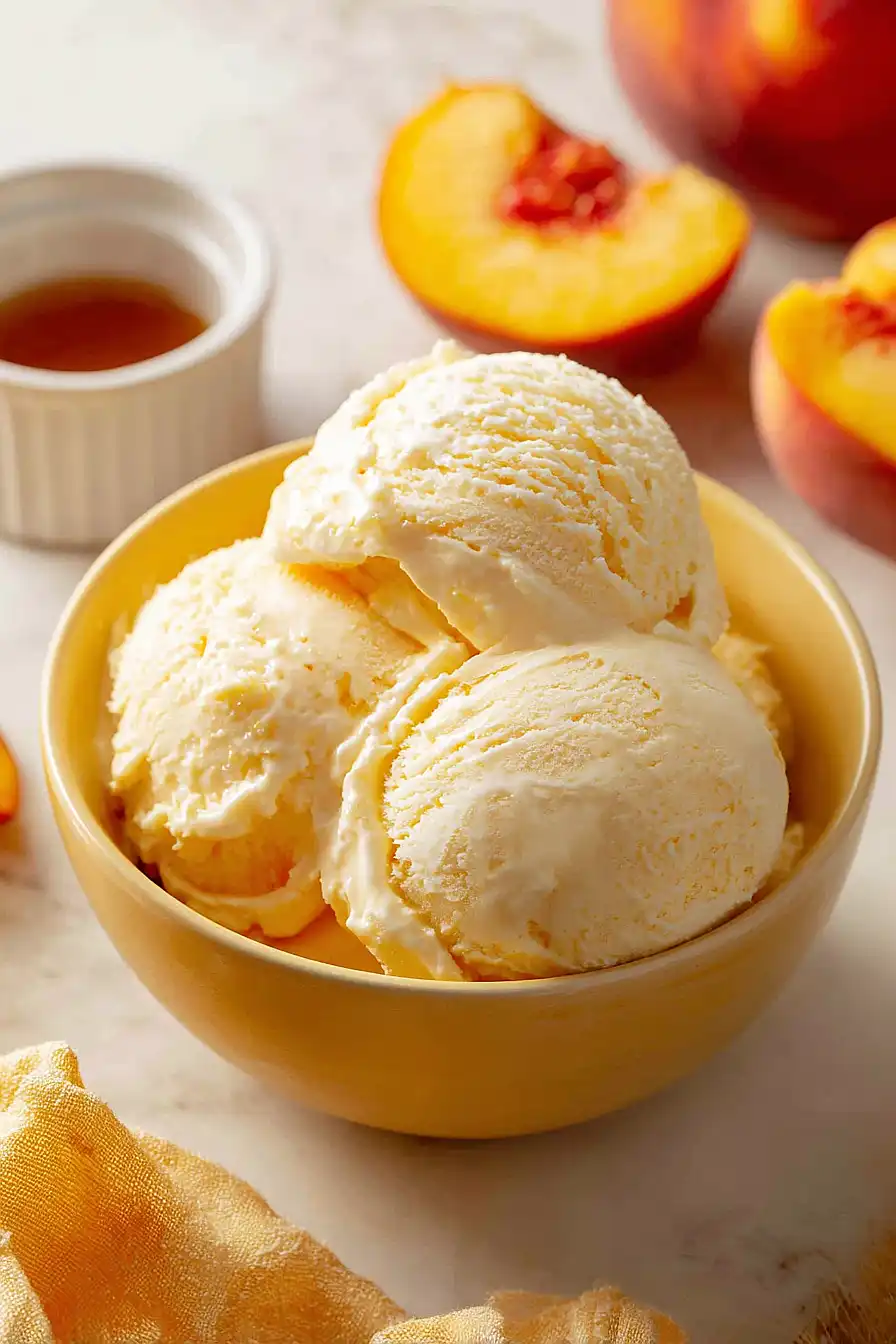 vegan peach ice cream