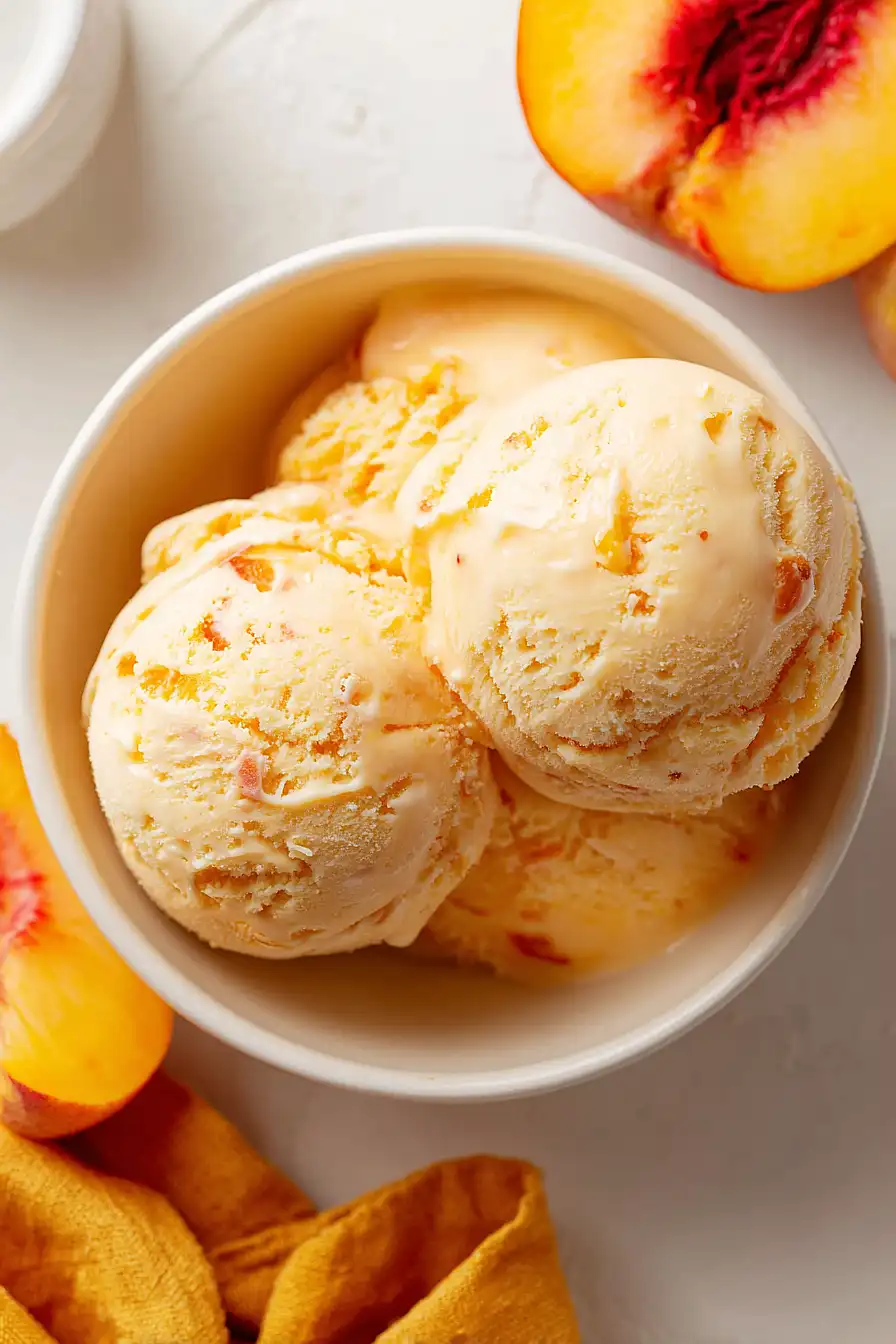 peach ice cream with coconut milk