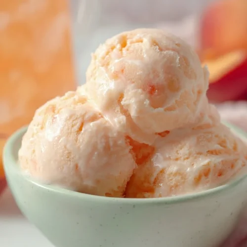 peach ice cream with peach soda