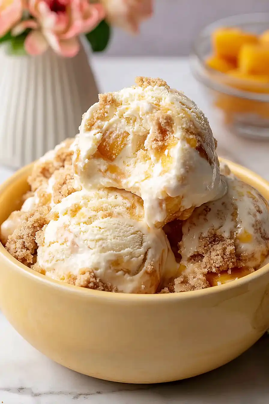 peach cobbler ice cream