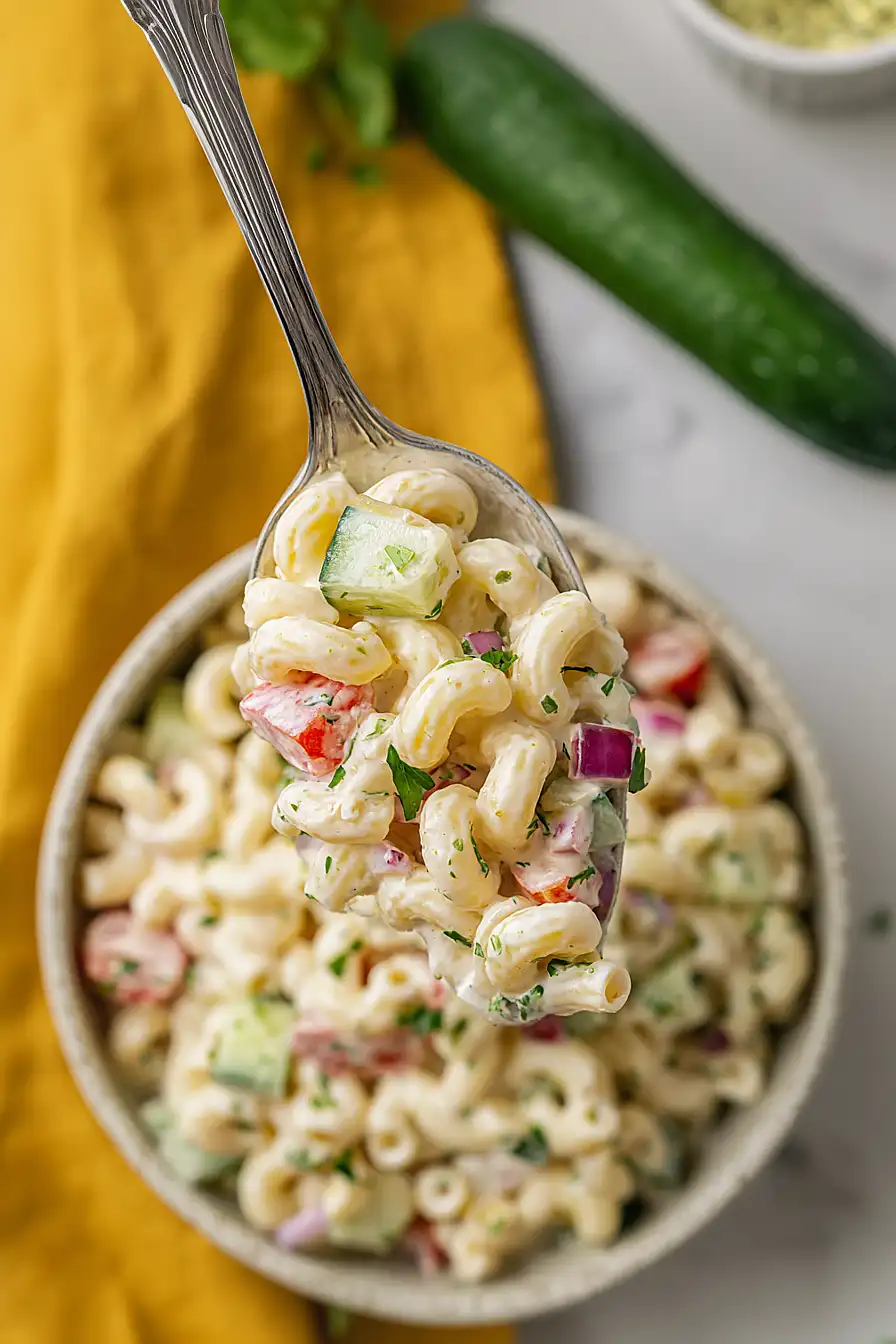 cucumber tomato macaroni salad