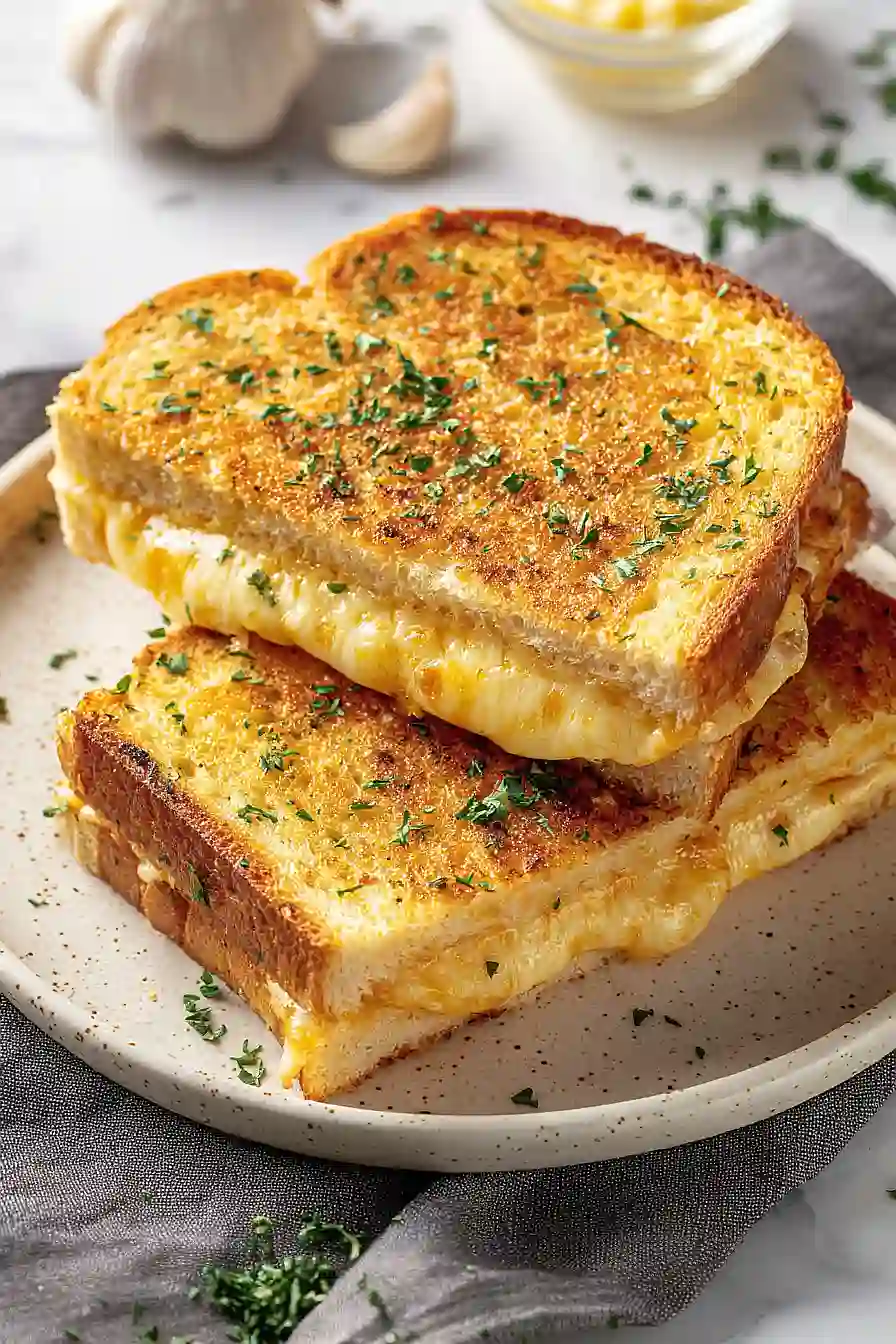 garlic bread grilled cheese