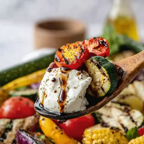 grilled vegetables with burrata