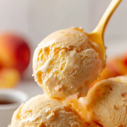 peach ice cream with coconut milk