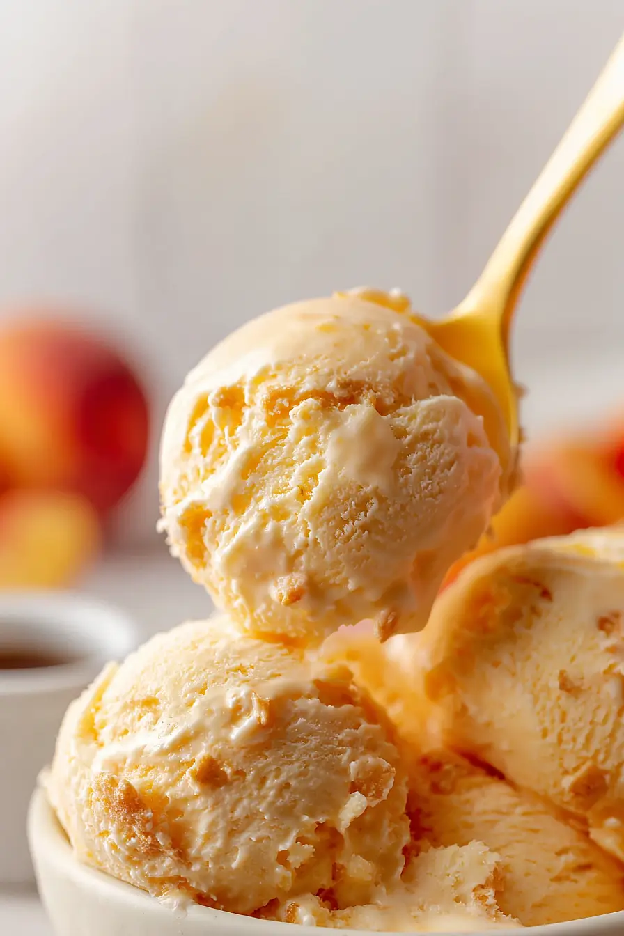 peach ice cream with coconut milk