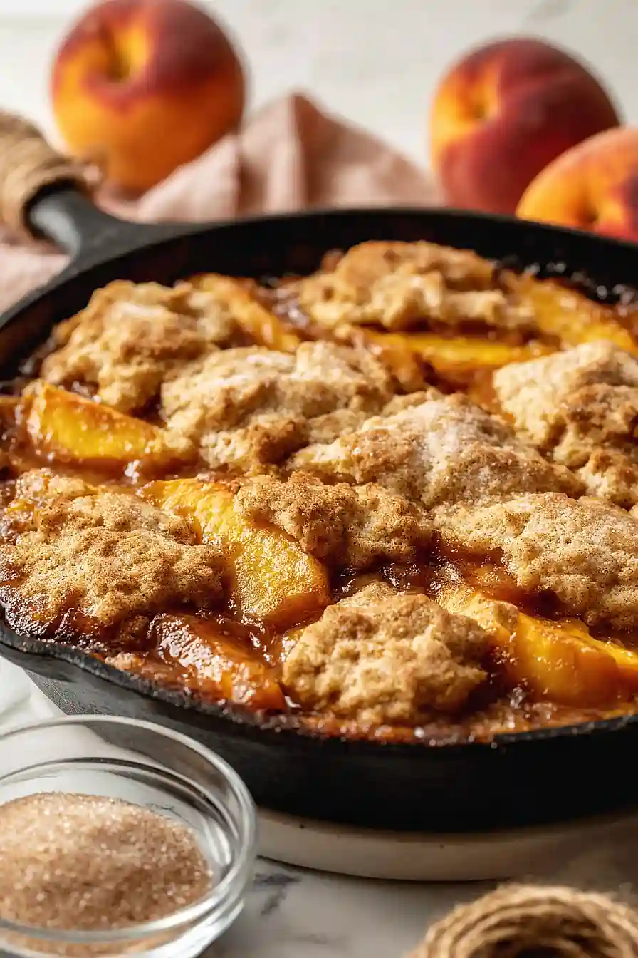 grilled peach cobbler