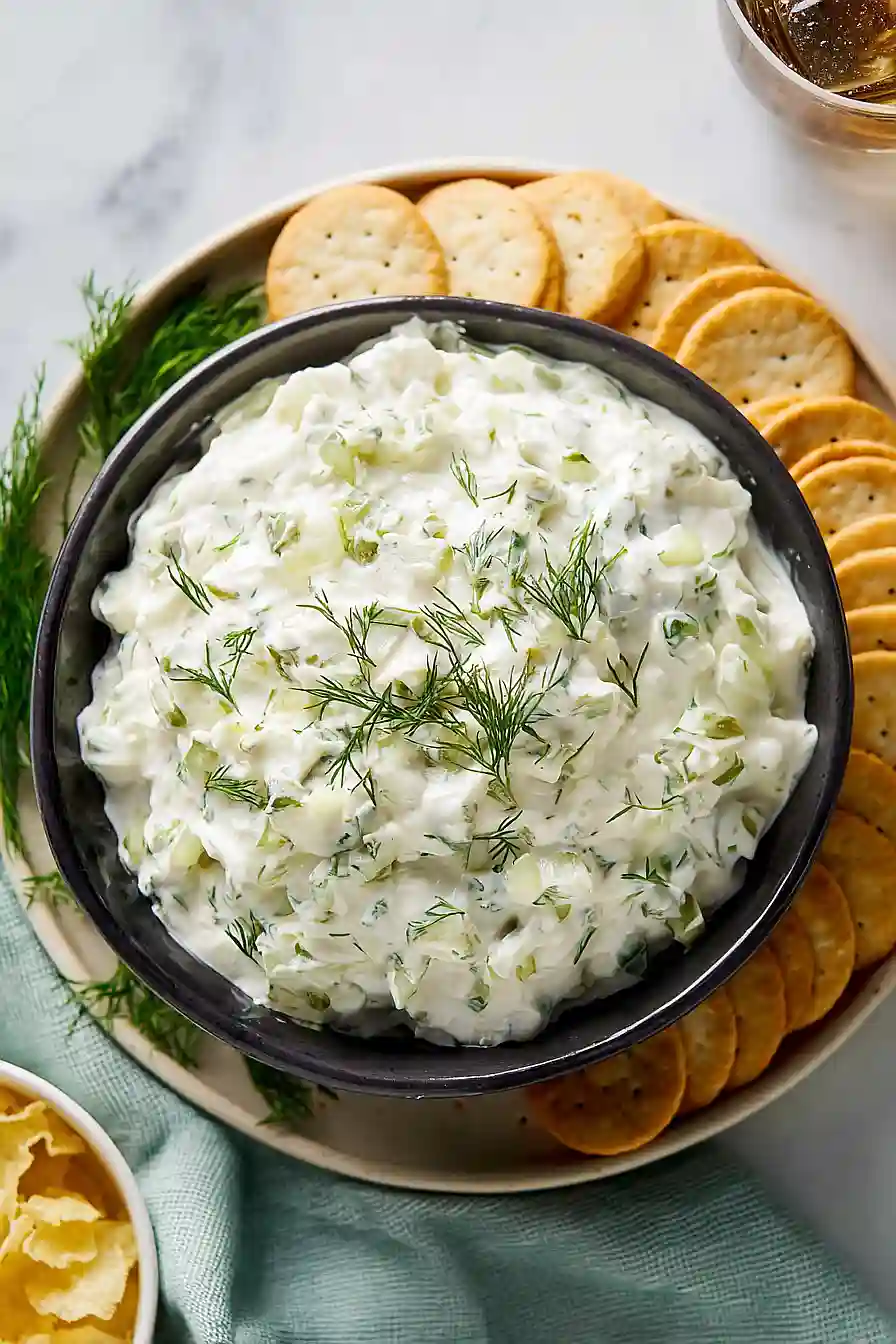 dill pickle dip with sour cream and cream cheese