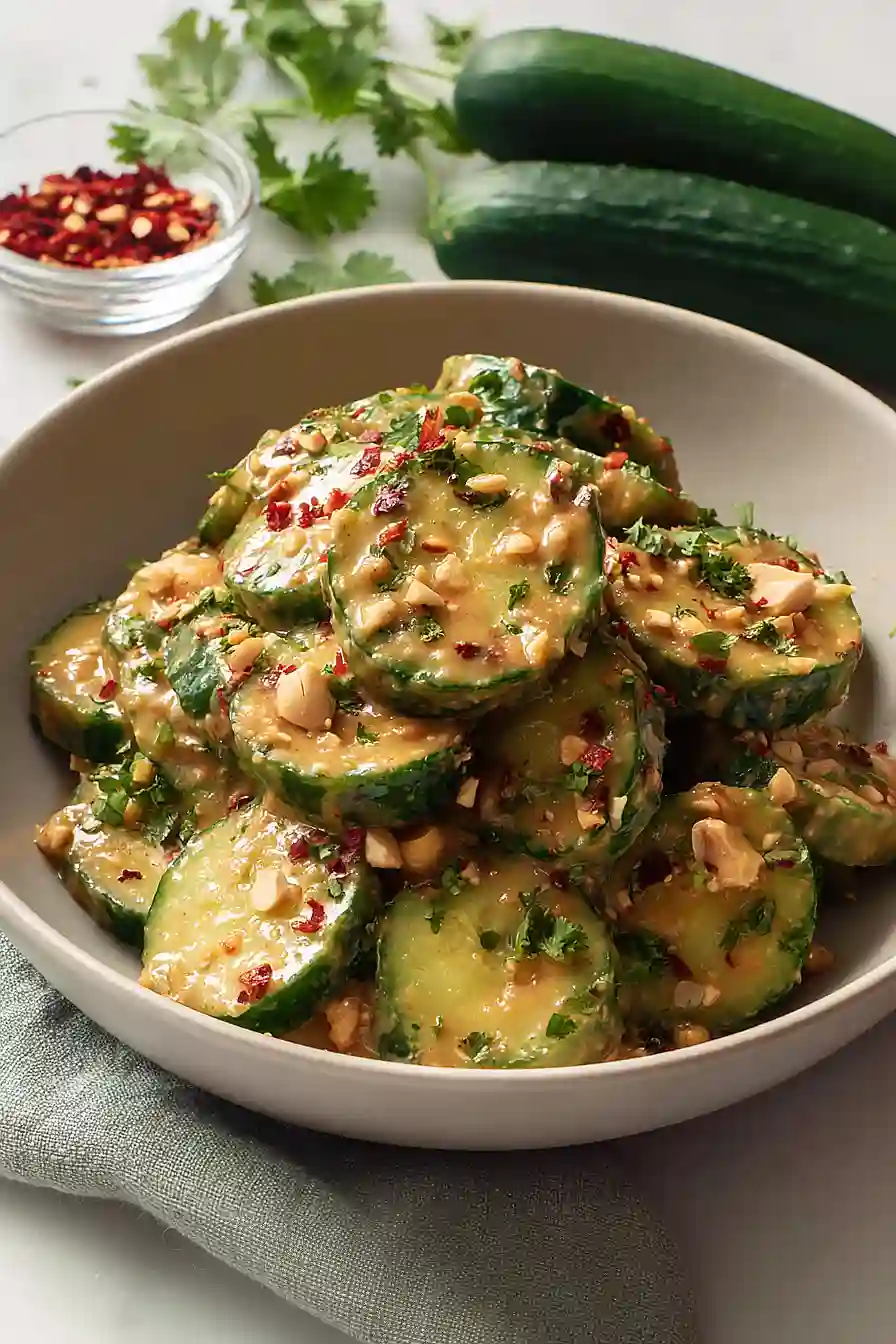 cucumber salad in peanut sauce