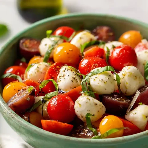 caprese salad with cherry tomatoes