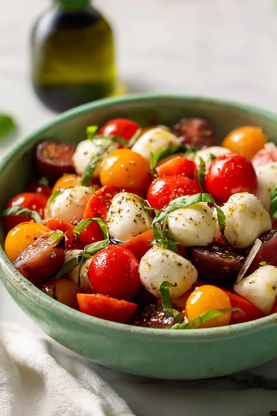 caprese salad with cherry tomatoes