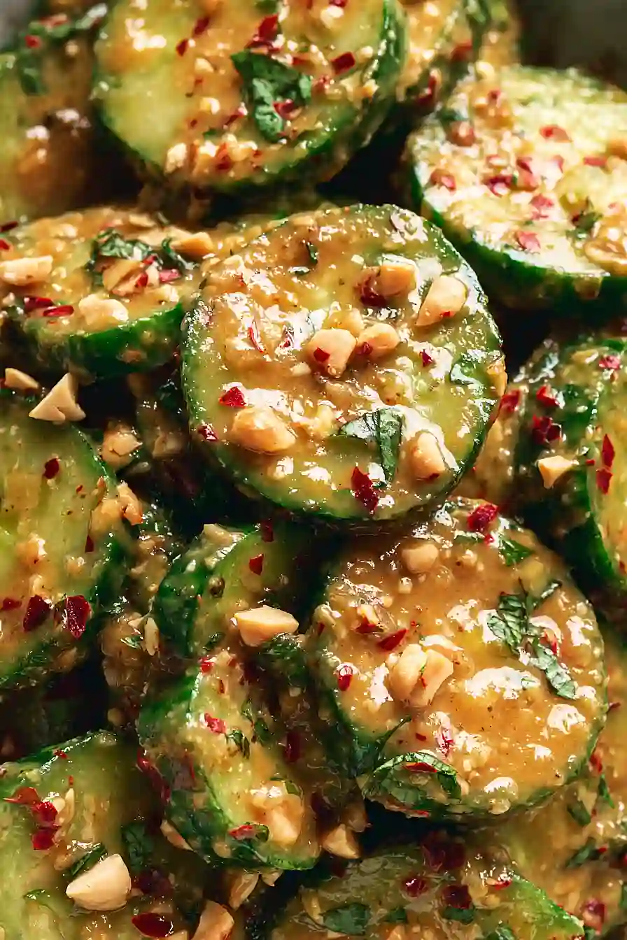 cucumber salad in peanut sauce