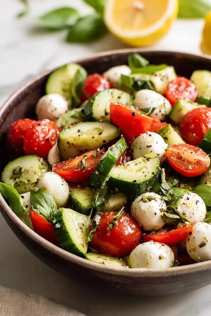 cucumber caprese salad